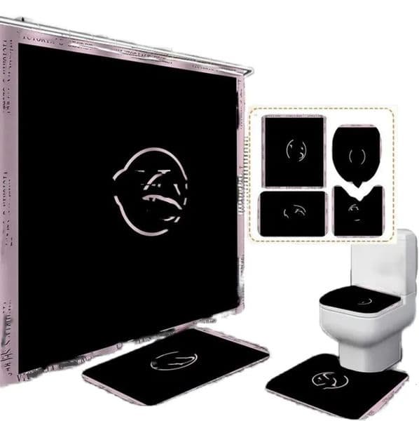 006 Designer Top Quality Carpet Bathroom Foot h Pad Bath Mat And Shower Curtain Set Toilet Seat Covers Home Decor