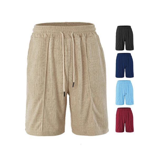 Men's Fashion European And American Summer Fashion Sports Casual Loose Breathable Essential Shorts Towel Jacquard Sweat-absorbing Men's Shorts