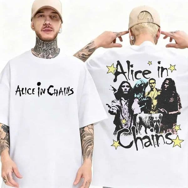 Vintage ce In Chains Print Short Slves T-shirt Grunge Rock Band Graphic Men Women 90s Alternative Music Merch Gift For Fan Z260325