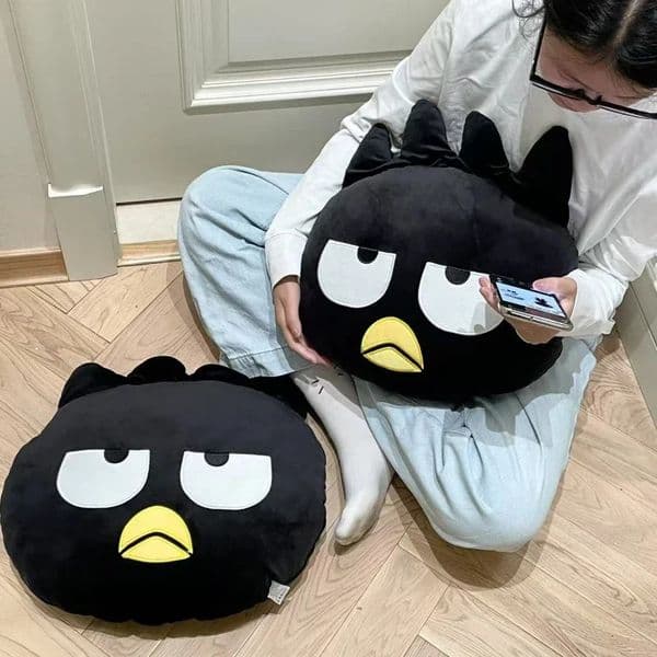 Soft Bad Badtz Maru Back Cushion Sofa Bed Lumbar Support Cute Black Throw Pillow High Quality Xmas Gift 260304