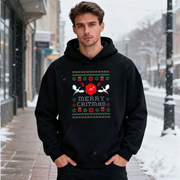 2025 DND CHRISTMAS SWEATER Dnd Ugly Sweater Merry Critmas Men Sweatshirt Dungeons Dragons Christmas Clothing 260313