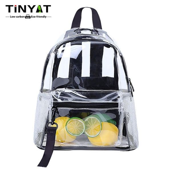 TINYAT Ita Bags Clear Transparent Backpacks for Women Fashionable and Waterproof School Ideal Sports Concerts 260325