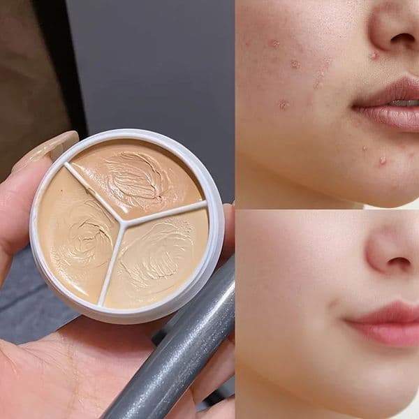 3-Color Concealer Palette Professionally Covers Eyes Dark Circles Spots Pimples Black Lacrimal Groove Repair Foundation Make Up 260317