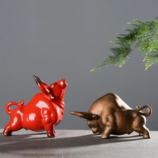 Creative Ceramic Bull Decoration - Home Living Room Tea Room Office Desktop Decoration - Mascot Zodiac and Gift Gifts 260325