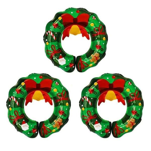 3pcs New Christmas Themed Balloons Christmas Small Bell Wreath Santan Snowman Creative Design Styling Party Decoration Balloons S25128