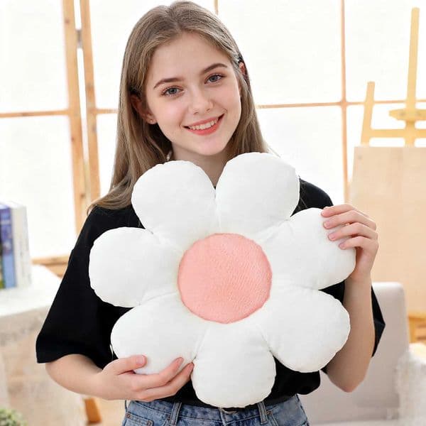 Flower Shaped Plush Throw Pillows 30/40CM Six Petal Daisy Seat Throw Cushion Flower Mattress for Bed Home Sofa Chair Couch Decor H260325