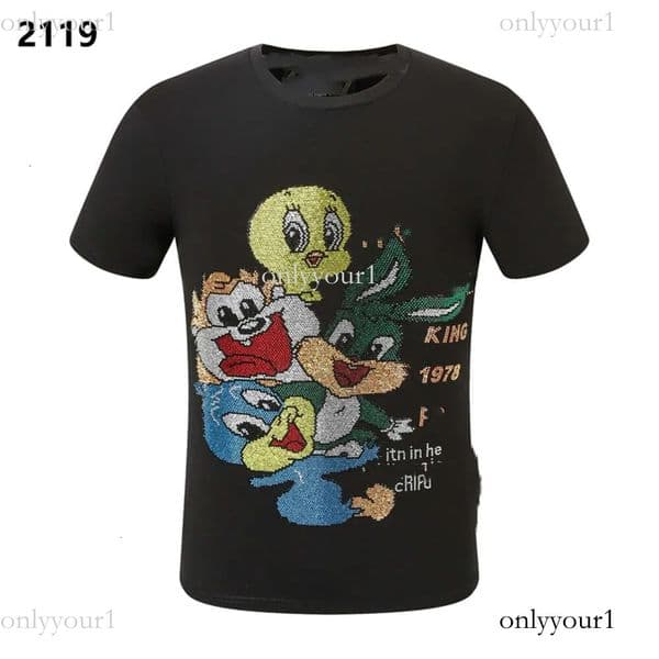 2026 AAA phillips plein t shirt Skulls phillipe T Shirts Mens Fashion Streetwear Plien O Neck Short Sleeve Slim Modal Cotton Casual Pilipp Plain T-Shirts Man Plus 3fe
