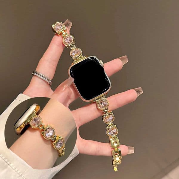 Sparkling Large Particle Zircon Strap for Watch S10 42/46 45/44/41/40/38 Cute Girl Strap for IWatch Fl Series C260325