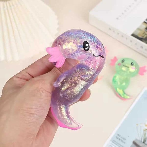 4pcs Colorful Salamander Toys Cute Malt Sugar Filled Stretchy Axolotl Fun Squeeze Birthday Supplies Party Favors Color Random C260325 C260327