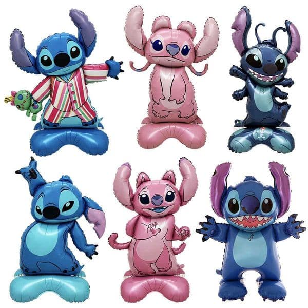 4D Large Standing Stitch Balloon Cartoon Star Baby Angel Stitch Theme Birthday Party Decorated Balloon s Birthday Gift S25128