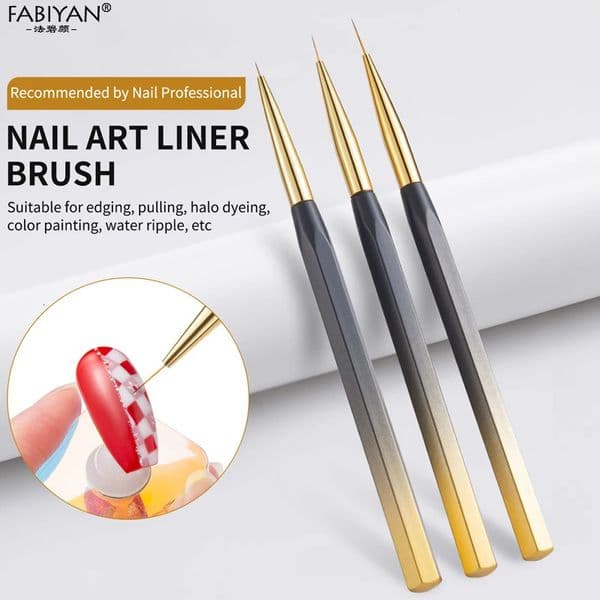 3/9/11mm Nail Art Liner Brush French Stripe Line Wave Painting Drawing Pen Manicure UV Gel Brushes Tools 260325