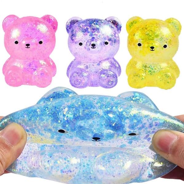 1pc Fidget Bear Toy Cute Bear Fidget Toys Cartoon Ornament Slow Rising Bear Pinch Toy Funny Squeeze Animal Gift Vent Squeeze Toy C260325