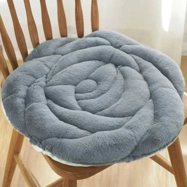 Plush Chair Pad Rose Flower Design Thickened Office Chair Cushion Anti-Slip Seat Pad for Home And Office Floor H260325