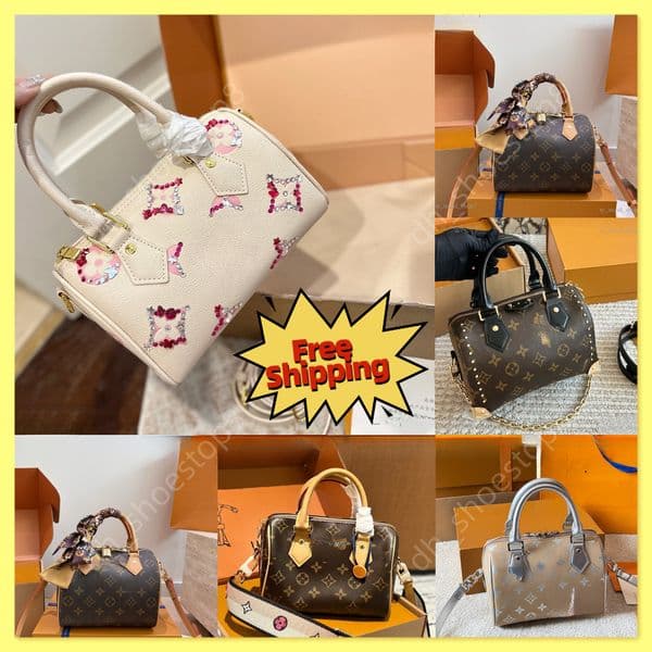 2026 Handbag l0uis vuittOnbags speeds Bandouliere cruise nano speed Bag Classic Old Flowers Capacity leather Bag Crossbody Shoulder bag monogram bag Wallet Bags 67