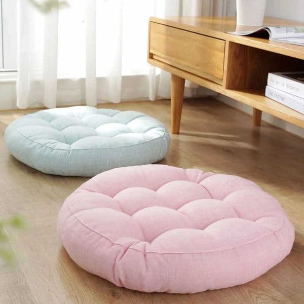 Pink Large Floor Seat Cushions Round Gift Floor Cushion Seating for Adults Kids Thick Tufted Meditation Cushion for Yoga Tatami H260325