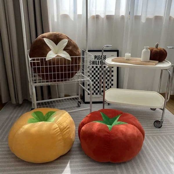 Thickened Cushion with Tomato-Shaped Vegetable Mushroom Persimmon Round Cushion Pad for Window Seat s for Bedroom L260524ZO5E