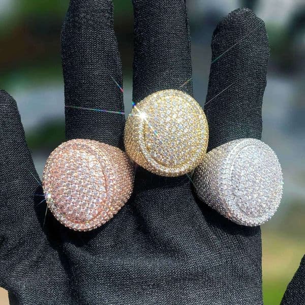 Hip Hop Men Luxury Fashion Inlaid moissanite Full Personality Big Diamond Pigeon Ring