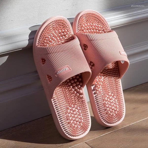 Slippers Solid Colour Men's Bathroom Anti-slip Massage Sandals Women Simple Soft Bottom Health Shoes Zapatillas Casa Hombre