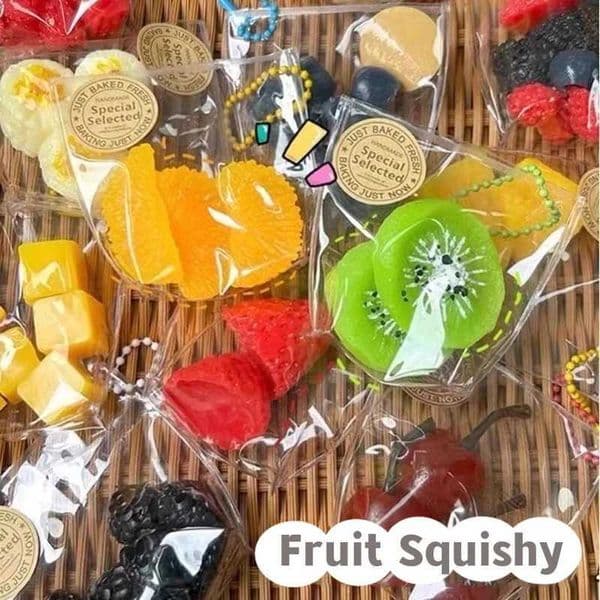 Fun Mochi Squishy Stress Toys Fruit Squeeze Soft Sensory Toy Anti Stress Ball Pendant Keychain Party Favors Backpack Decor Gift C260325 C260327