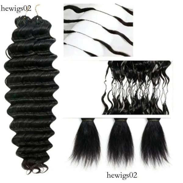 12A unprocessed curved and curled crochet human hair, deep curly hair, virgin feather hair