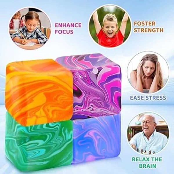Needoh Ripple Maltose Decompression Ice Cube Fidget Toys Squeeze Anti-stress Sensory Toy Pinch For Kids Adults