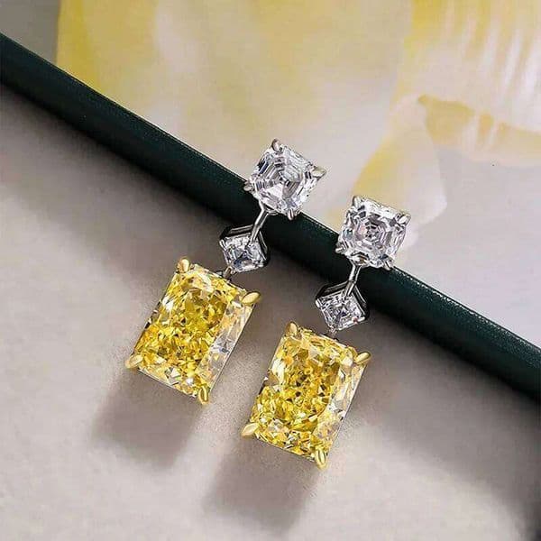 Designer Earrings Vintage Jewelry White Yellow Cubic Zirconia Elegant Bridal Wedding Earrings Statement Newly Designed Women's Dangle High Quality Gift for women