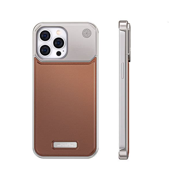 17Promax Phone Case With Aroma Diffuser, Aluminum Alloy Leather Texture, Magnetic Attraction, 16Pro Metal Anti-Drop 15 Protective Cover, Portable And New 3 F59 614
