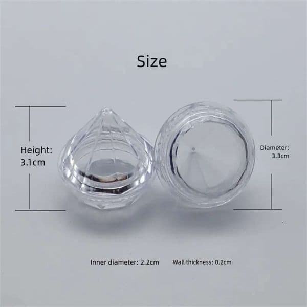 Wholesale 500 X 5G/5Ml Clear Small Diamond Shape Jar For Cosmetic Sample Container Pot Cream B2