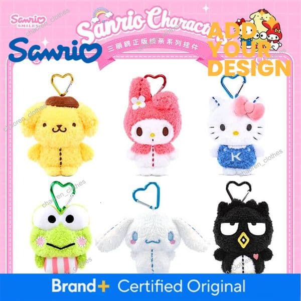 Luxury Goods Sanrio Hello Kitty Melody Cinnamoroll Keroppi Badbadtz-Maru Stuffed Toys Pendant Plush Toys Keyring Anime Keychain Birthday Gift Designer