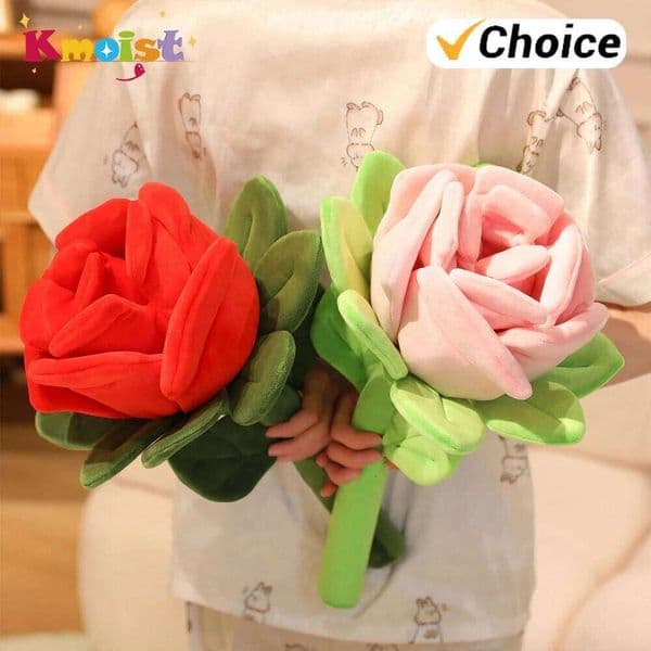 38CM Red Rose Pillow Plush Toy Simulated Flower Plant Dolls Home Decoration Girlfriend Valentine's Day Gifts Toys Party Decor