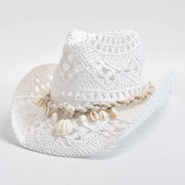 Summer Hand Woven Straw Hat for Women Shell Decoration Holiday Beach Sun Hat Chapeu Panama Feminino 260323