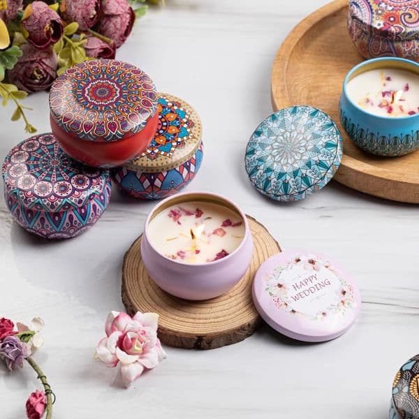 10pcs Designer dried flower scented candles, Luxury smokeless and eco-friendly soy wax, long-lasting room fragrance, romantic souvenirs Festival gifts 2026