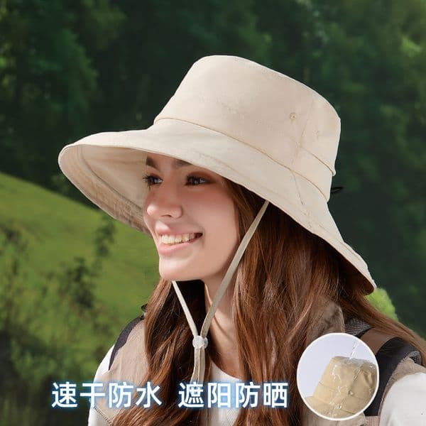 Spring and Summer Outdoor Protection Women, Solid Color Wide Brim Quick-Dry Waterproof Fisherman for Men, Hiking Fishing Sun Hat ddmynov
