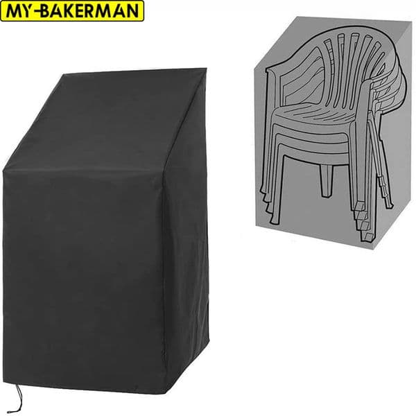 Outdoor garden terrace stackable chair dust cover storage bag furniture protection Furniture Waterproof Black 260320