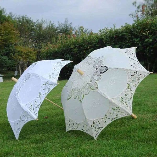 28/45/75CM Wooden Handle Craft Celebrity Lace Wedding Photography Bride Bridesmaid Umbrella Decor 26L0326