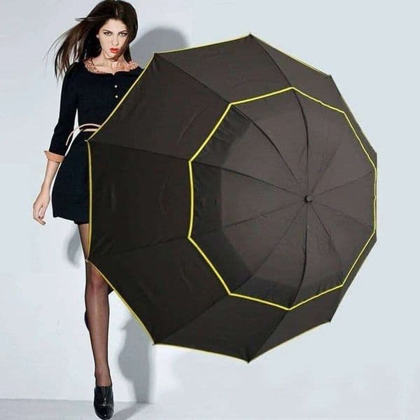 Super Big Top Quality Double Strong Rain Woman Windproof Paragua Male Women Sun 3 Floding Fashion Business Men Umbrella 26L0326