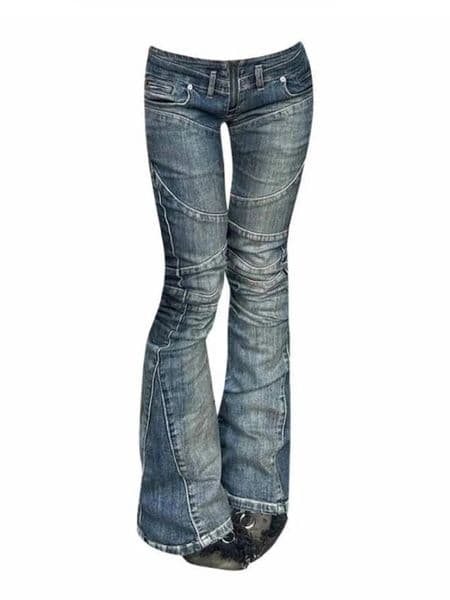 Vintage Streetwear Low Rise Jeans for Women Gyaru Harajuku Japanese Y2k Grunge ner High Street Skinny 260326BJ