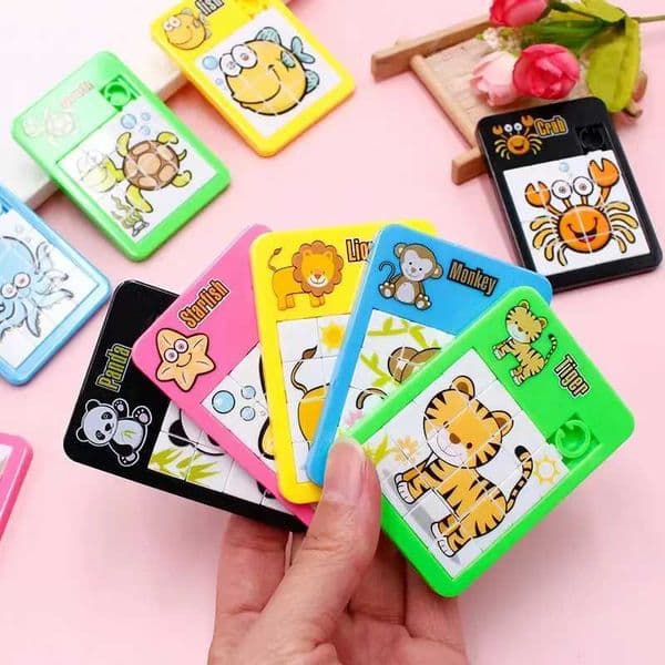 6PCS Animal Number Plastic Slide Puzzle - Logic Early Education Childrens Puzzle Toy School Kindergarten Gift Z260326