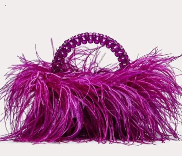 Pearl Bead Bag With Feather Fur ner Clear Acrylic Crystal Stone Box Tote Handbag Women Handmade Party Purse 260323