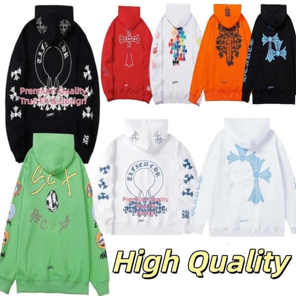 High quality chrrome hoodie Free Shipping CH Inspired Hoodie - Unisex Zip Up Pullover Letter Print High Street Designer Sweatshirt hot