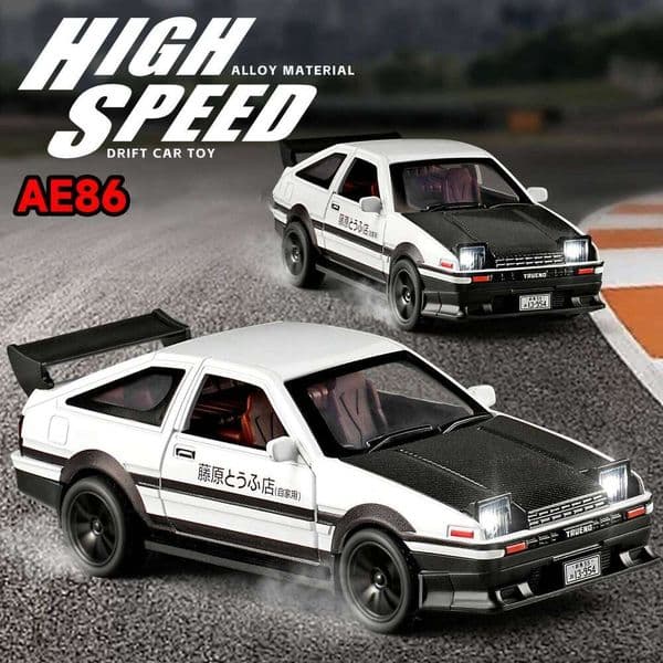 1:32 Initial D AE86 Drift Function Alloy Diecasts & Vehicles Metal Car Model Sound and light Collection Kids Toy 26W0326
