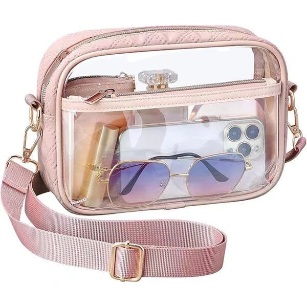 Transparent PVC Crossbody Bag Ladies Jelly Square Shoulder Messenger Waterproof Cosmetic Female Phone Purse for Travel 260325
