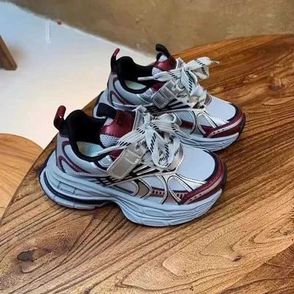 2026 Autumn Kids Chunky Platform Sneakers Thick Sole Velcro Strap Shoes for Boys Girls Retro Casual Children Footwear Z260326
