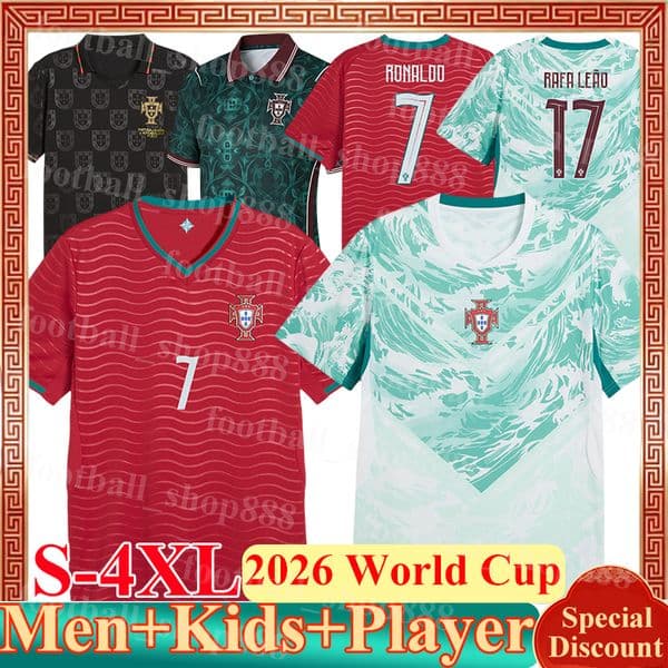 4XL Portugal 2026 World Cup national football team Soccer Jerseys RONALDO B.FERNANDES JOAO FELIX JOAO NEVES 26/27 Football Shirts G.RAMOS R.NEVES Men Kids Kit Socks Sets