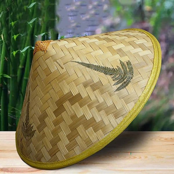 Chinese Retro Bamboo Rattan Fisherman Hat Handmade Weave Straw Bucket Hat Tourism Rain Dance Props Cone Fishing Sunshade Hat 260323