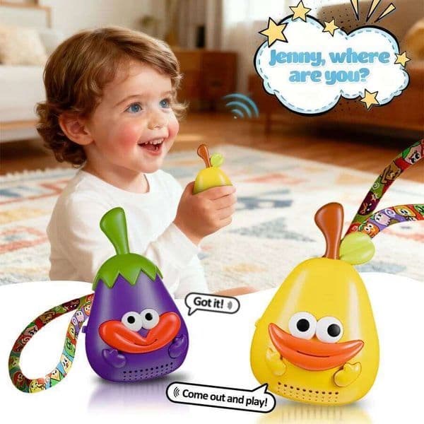 Walkie Talkies Set - Adorable Fruit & Vegetable Shapes, 500-800M Long Range, Perfect for Camping Outdoor Play