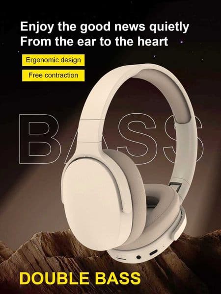 Gaming Headset with Micr Wireless Bluetooth Noise Canceling HiFi Stereo Over-Ear Headphones for Mobile Phone iOS AndroidT260306