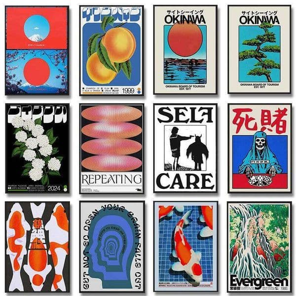 Japan Okinawa Travel Green Willow Tree Canvas Poster Abstract Open Your Mind Wall Art Prints for Modern Living Room Home Decor 26L0326