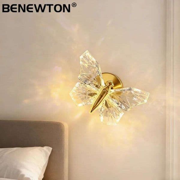 Butterfly Lamp 360 Rotation Creative Nordic Bedside Wall Sconce Hallway Bedroom Living Room LED Indoor Luxury Lighting 26L0326