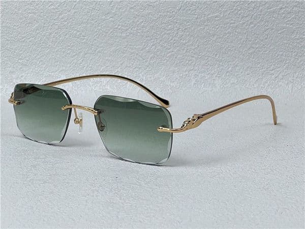 sunglasses vintage 563591 men design frameless cut shape retro Artistic uv glasses UV400 eyewear gold light 2026 color